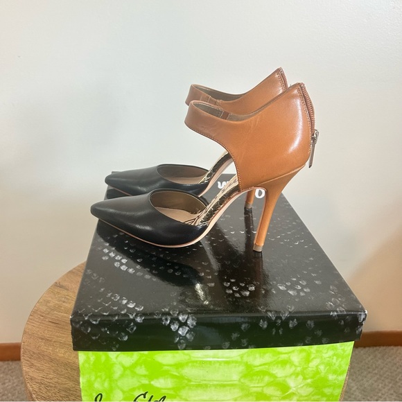 Sam Edelman DELLA, Black Camel with Gold Leather heel pumps Size 4 M - Picture 3 of 8